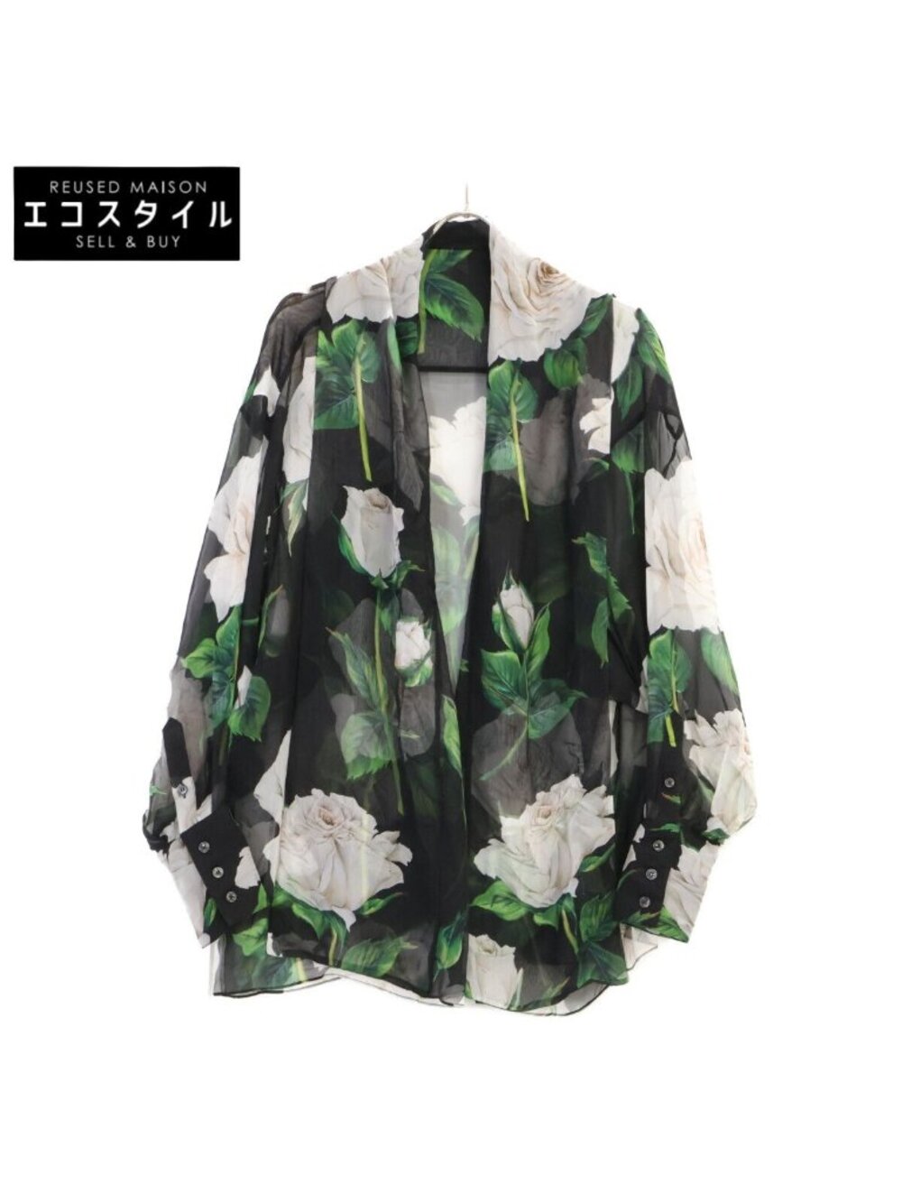 Dolce & Gabbana Flower Print Silk Blouse 46